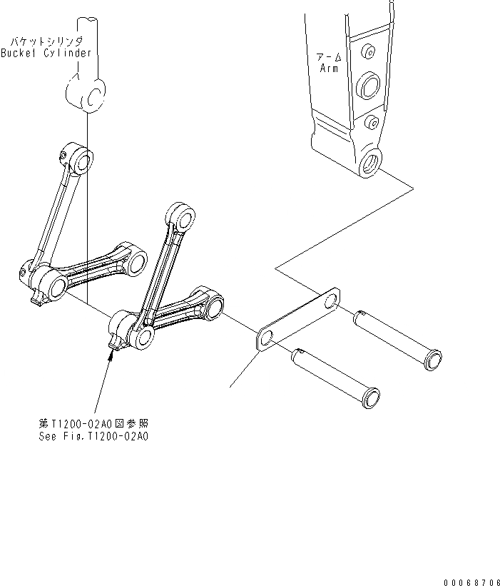 Схема запчастей Komatsu PC160LC-7E0 - КОВШ LESS РАБОЧЕЕ ОБОРУДОВАНИЕ
