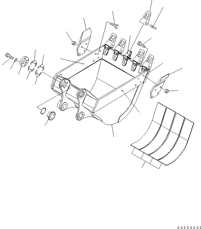Схема запчастей Komatsu PC160LC-7E0 - КОВШ¤ .M ШИР. 9MM (ГОРИЗОНТАЛЬН. ПАЛЕЦ) РАБОЧЕЕ ОБОРУДОВАНИЕ