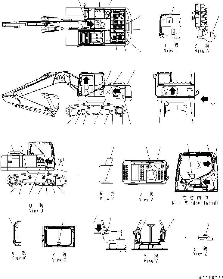 Схема запчастей Komatsu PC160LC-7E0 - ТАБЛИЧКИ (АНГЛ.) (БУКВЕНН.) МАРКИРОВКА