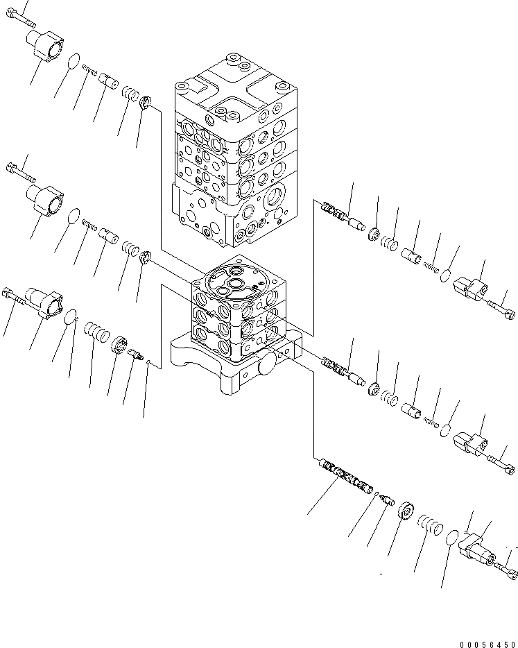 Схема запчастей Komatsu PC160LC-7E0 - ОСНОВН. КЛАПАН (-КЛАПАН) (/) (С РУКОЯТЬ СТОПОРН. КЛАПАН) ОСНОВН. КОМПОНЕНТЫ И РЕМКОМПЛЕКТЫ