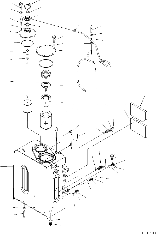 Схема запчастей Komatsu PC160LC-7-E0 - ГИДР. БАК. (С РУКОЯТЬ СТОПОРН. КЛАПАН) (ДЛЯ KA) ГИДРАВЛИКА