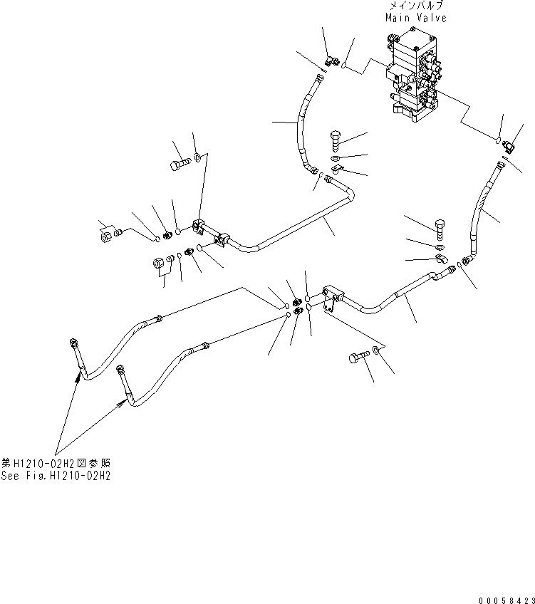 Схема запчастей Komatsu PC160LC-7-E0 - ГИДРОЛИНИЯ СТРЕЛЫ (БЕЗ СТРЕЛЫ) (ДЛЯ KA) ГИДРАВЛИКА