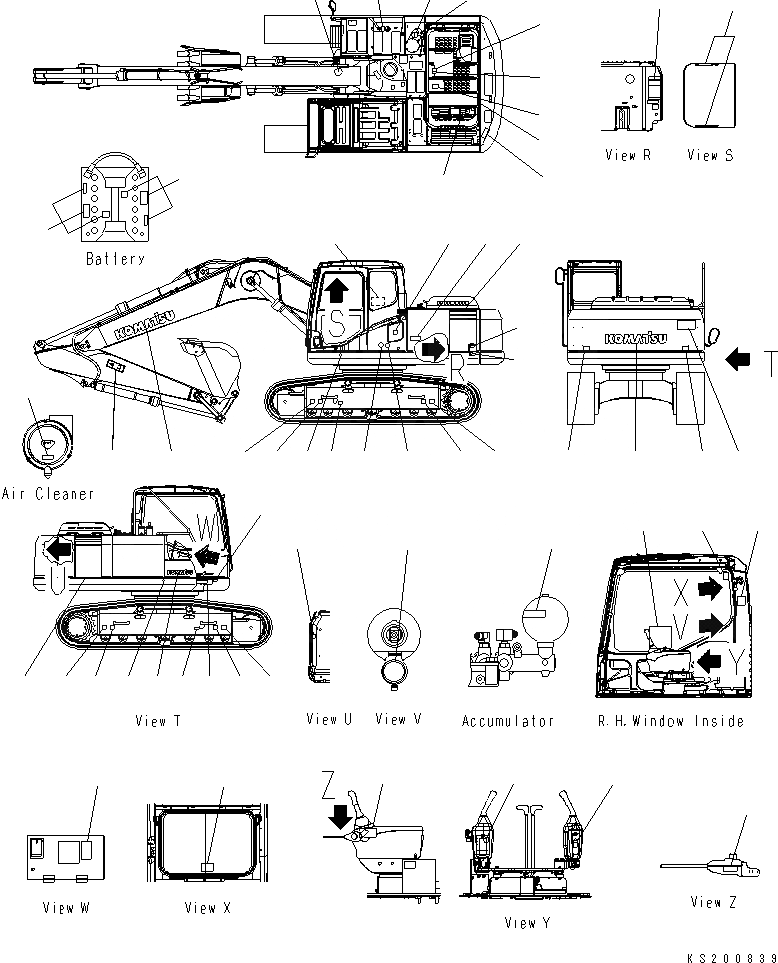 Схема запчастей Komatsu PC160LC-7-E0 - ТАБЛИЧКИ (ДЛЯ KA) (БУКВЕНН.) (№K8- ) МАРКИРОВКА