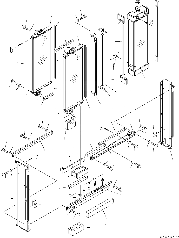 Схема запчастей Komatsu PC160LC-7 - ОХЛАЖД-Е (РАДИАТОР И МАСЛООХЛАДИТЕЛЬ)(№-) СИСТЕМА ОХЛАЖДЕНИЯ