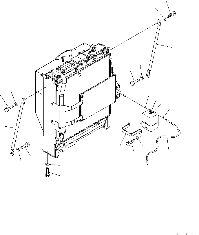Схема запчастей Komatsu PC160LC-7 - ОХЛАЖД-Е (ВТОРИЧН. БАК И КРЕПЛЕНИЕ РАДИАТОРА)(№-) СИСТЕМА ОХЛАЖДЕНИЯ