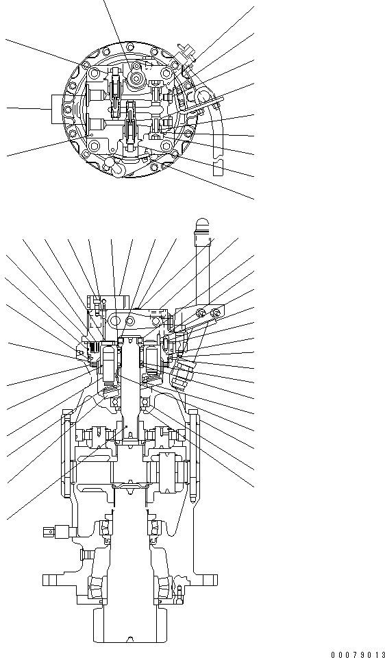 Схема запчастей Komatsu PC160LC-7 - МОТОР ПОВОРОТА И MACHINERY (/)(№-) ОСНОВН. КОМПОНЕНТЫ И РЕМКОМПЛЕКТЫ