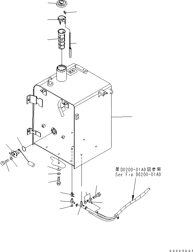 Схема запчастей Komatsu PC160LC-7K - ТОПЛИВН. БАК. (ЗАПРАВОЧН.) ТОПЛИВН. БАК. AND КОМПОНЕНТЫ