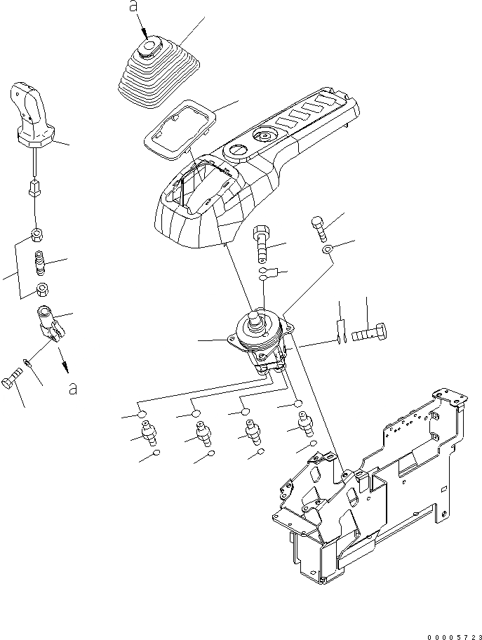 Схема запчастей Komatsu PC160LC-7K - ОСНОВН. КОНСТРУКЦИЯ (РЫЧАГ И КЛАПАН) (ПРАВ.) КАБИНА ОПЕРАТОРА И СИСТЕМА УПРАВЛЕНИЯ