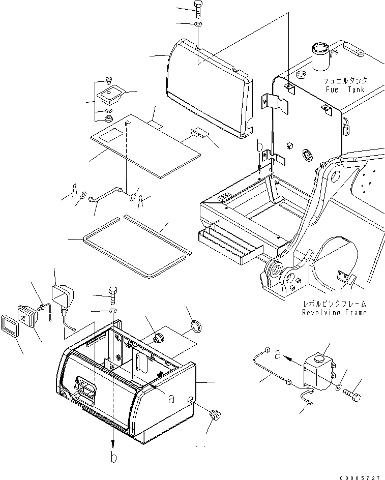 Схема запчастей Komatsu PC160LC-7K - ПРАВ. КОРПУС ЧАСТИ КОРПУСА