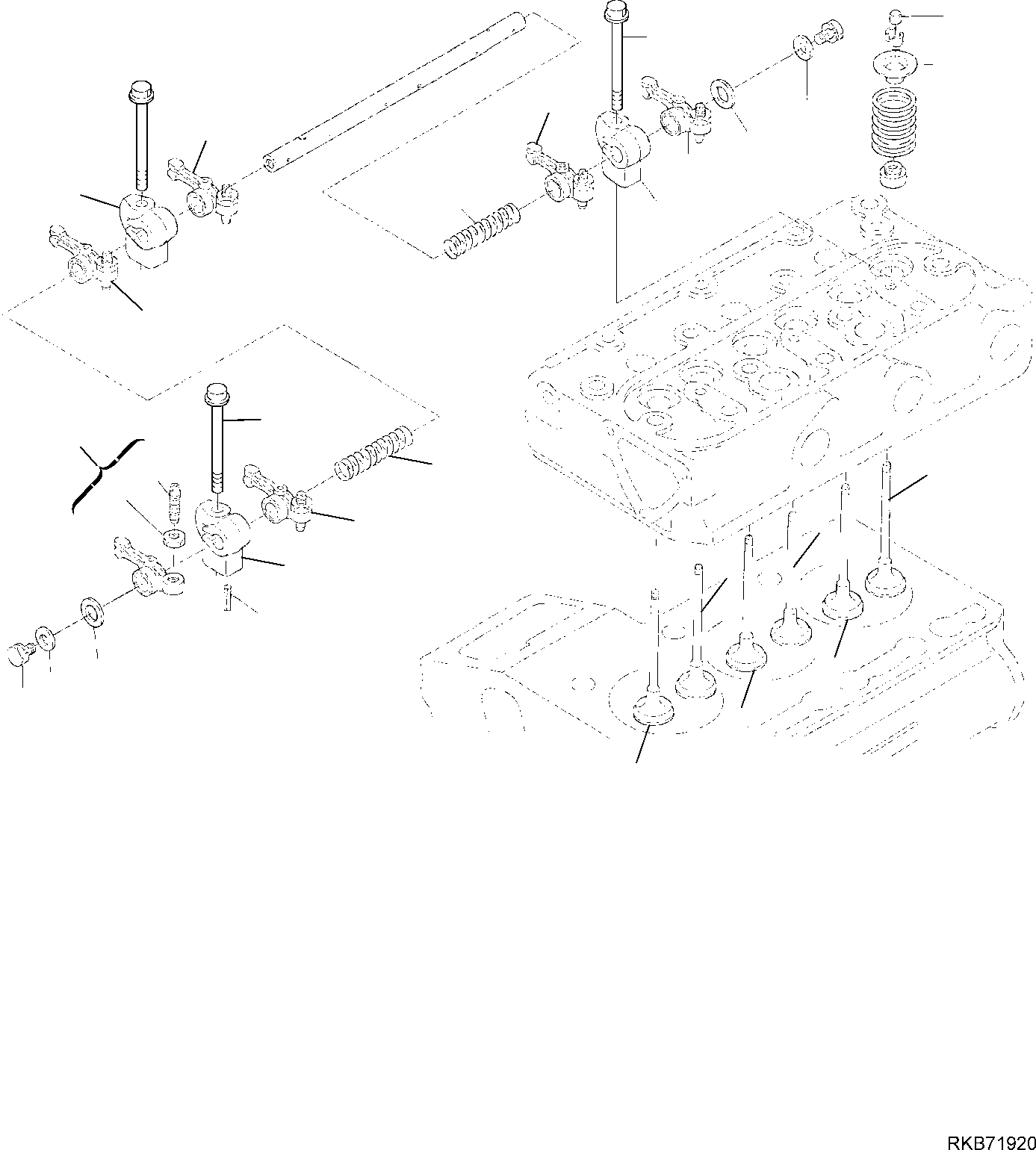 Схема запчастей Komatsu PC16R-3 - ГОЛОВКА ЦИЛИНДРОВ (/) ДВИГАТЕЛЬ БЛОК