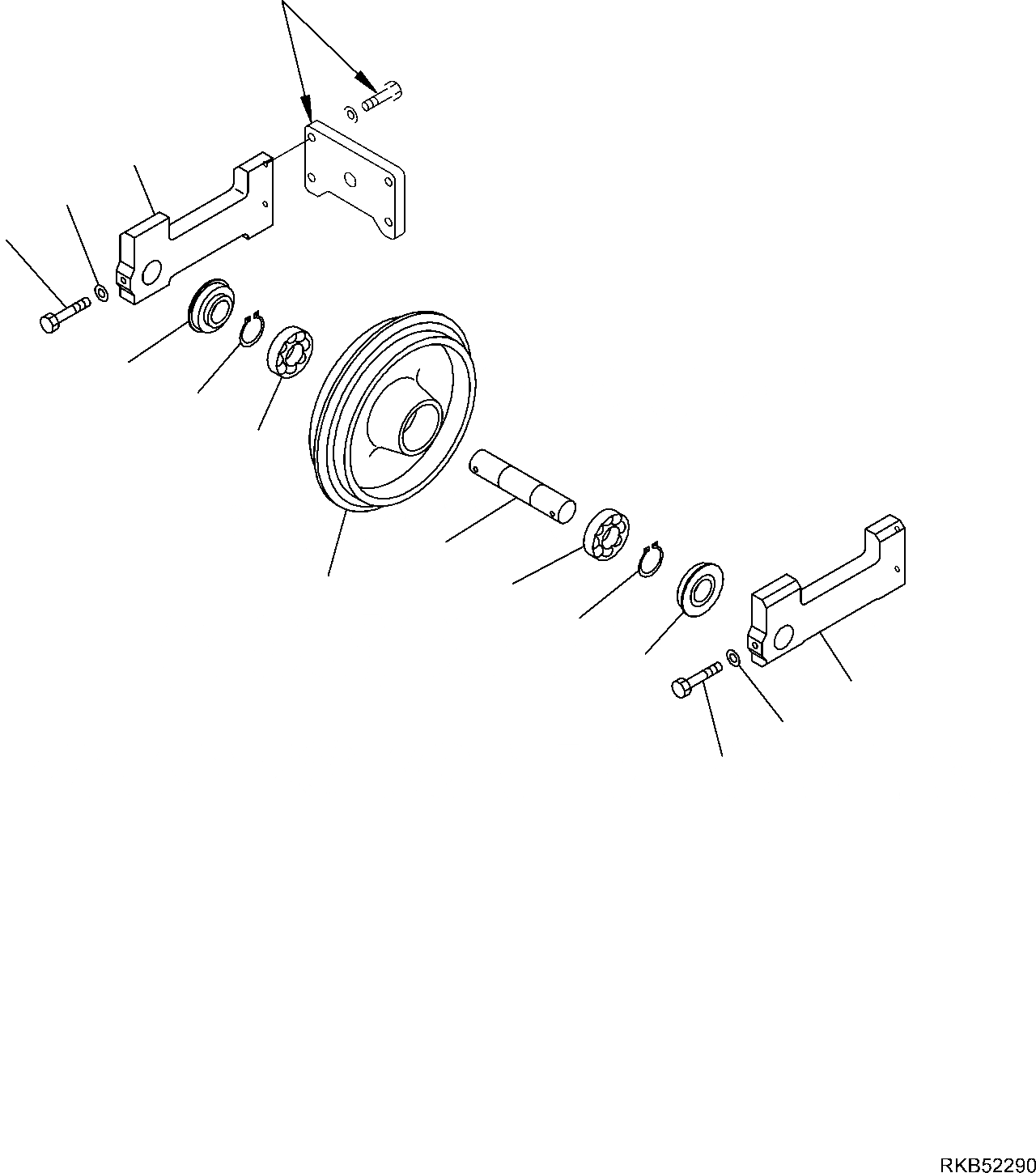 Схема запчастей Komatsu PC16R-3 - ПЕРЕДН. ЛЕНИВЕЦ (STEEL SHOE) НИЖН.CARRIAGE