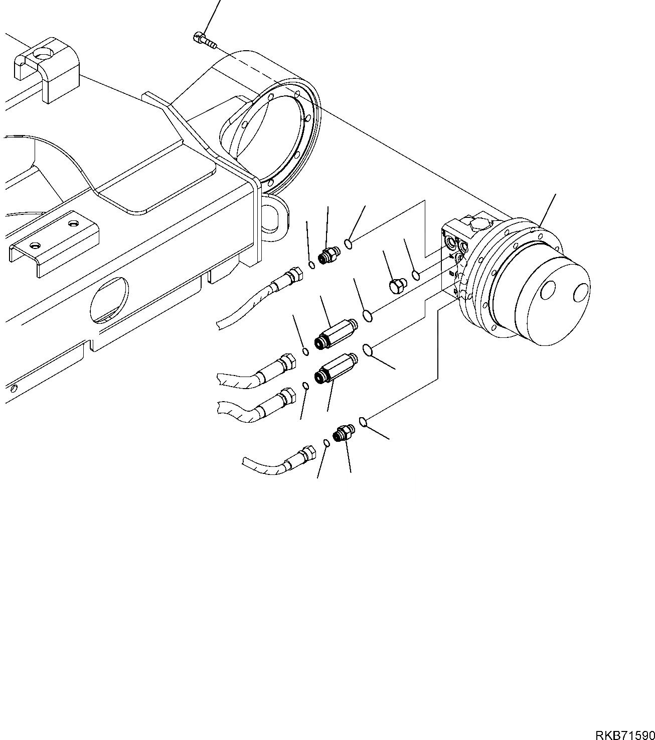 Схема запчастей Komatsu PC16R-3 - МОТОР ХОДА (СОЕДИНИТЕЛЬН. ЧАСТИ) НИЖН.CARRIAGE