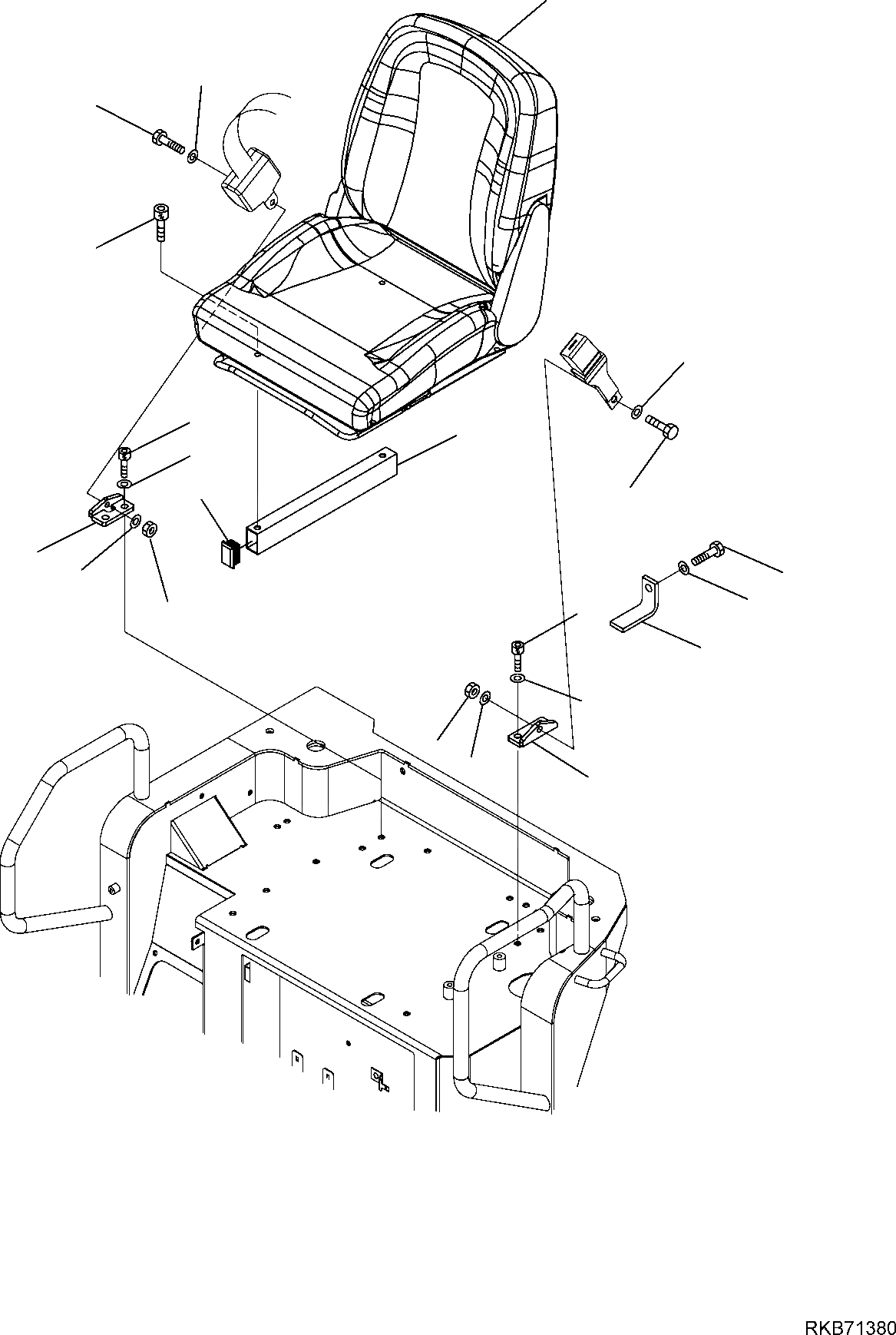 Схема запчастей Komatsu PC16R-3 - СИДЕНЬЕ ОПЕРАТОРА (/) ЧАСТИ КОРПУСА И КАБИНА