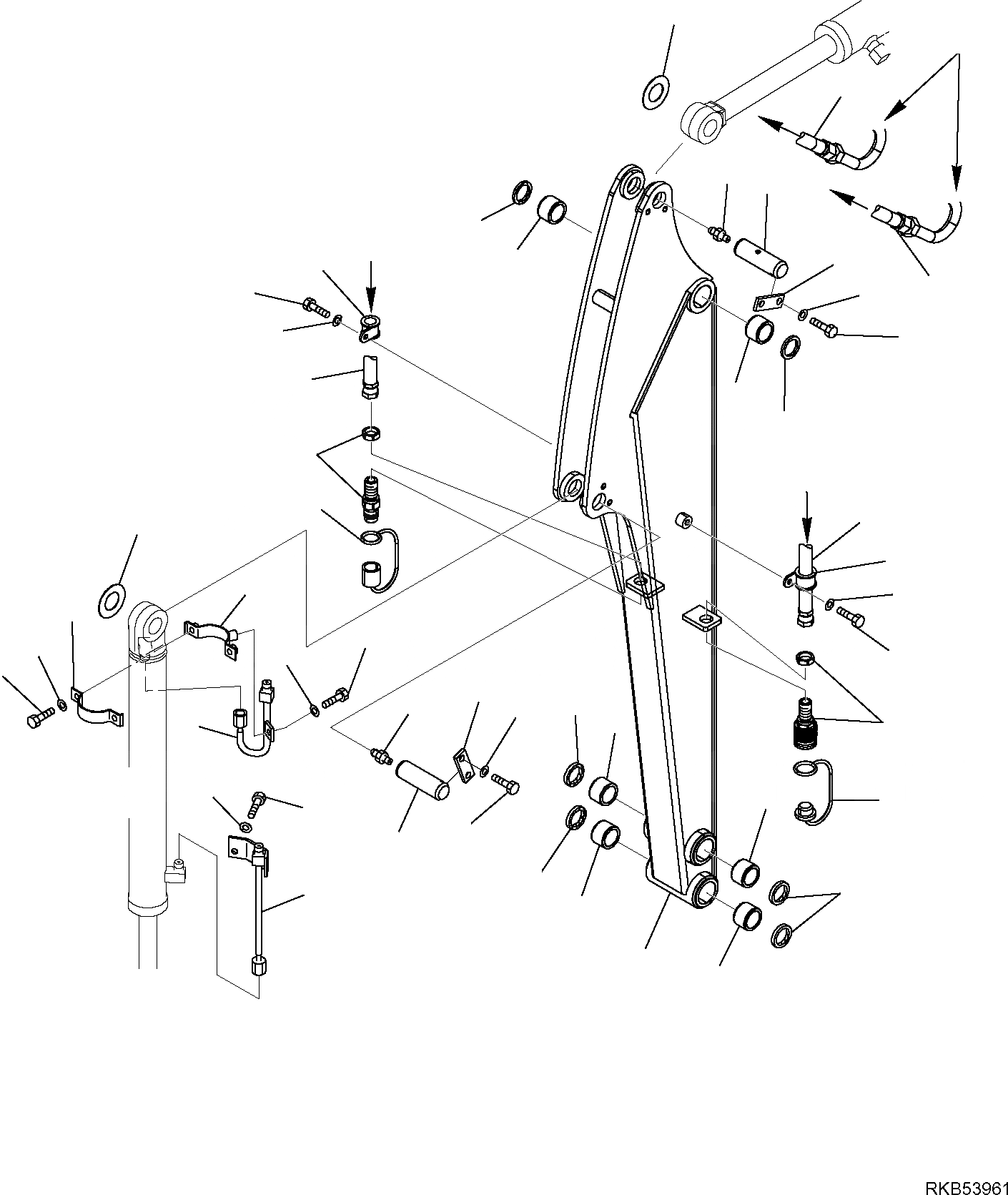 Схема запчастей Komatsu PC16R-3 - УДЛИНН. РУКОЯТЬ (ДЛЯ ОБОРУД-Е) РАБОЧЕЕ ОБОРУДОВАНИЕ