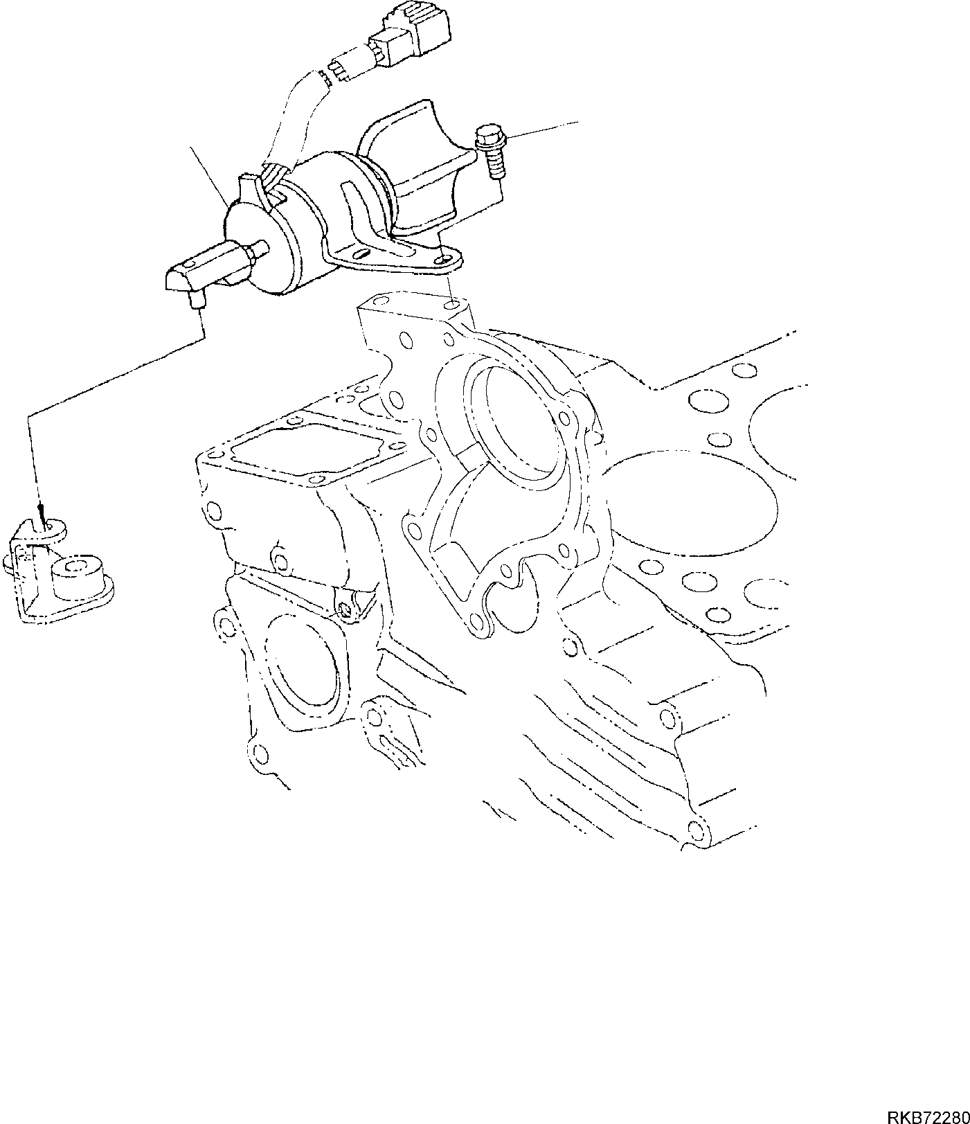 Схема запчастей Komatsu PC16R-3 HS - СОЛЕНОИД ОСТАНОВКИ ДВИГАТЕЛЬ БЛОК