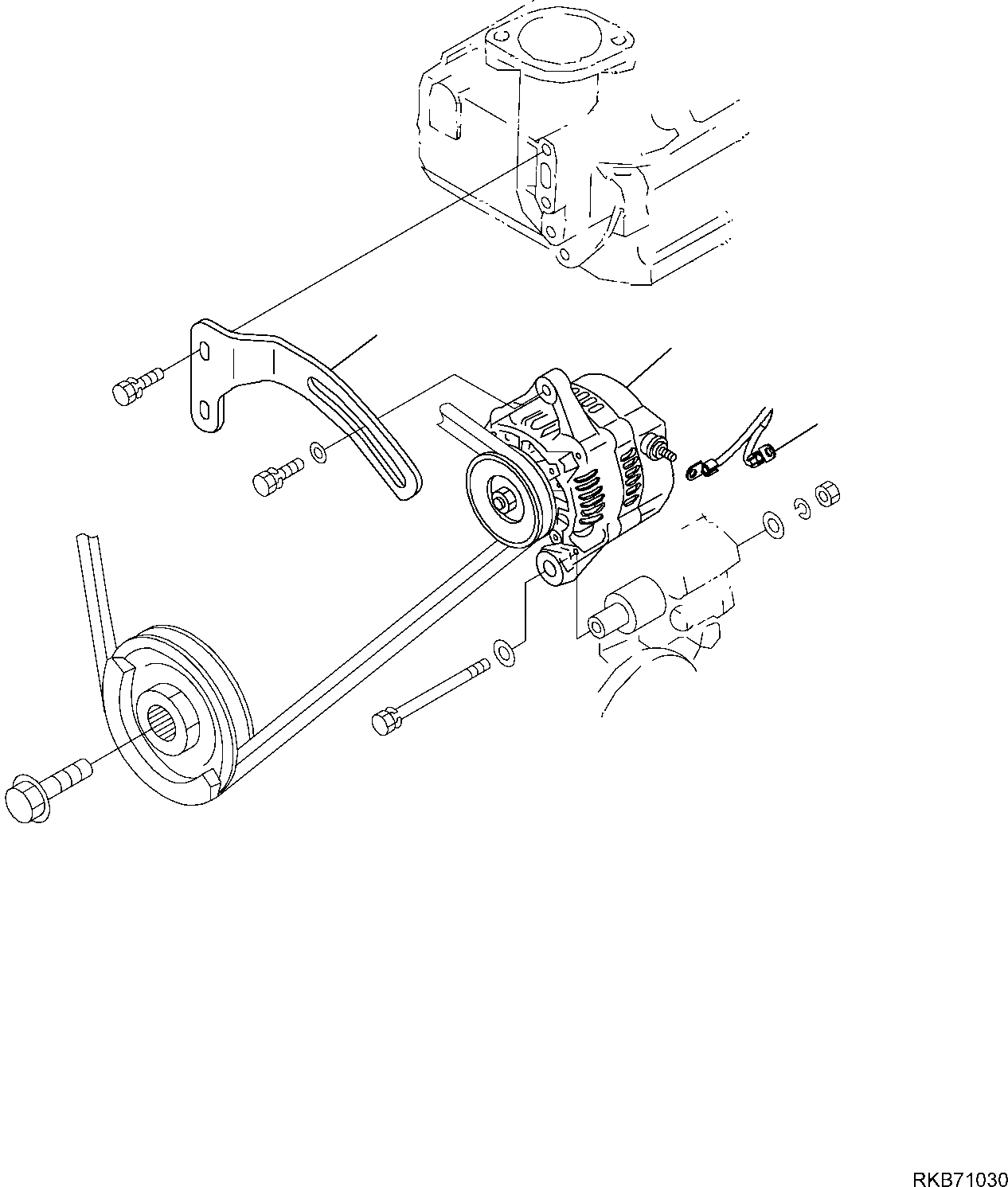 Схема запчастей Komatsu PC16R-3 HS - ГЕНЕРАТОР (V A) КОМПОНЕНТЫ ДВИГАТЕЛЯ