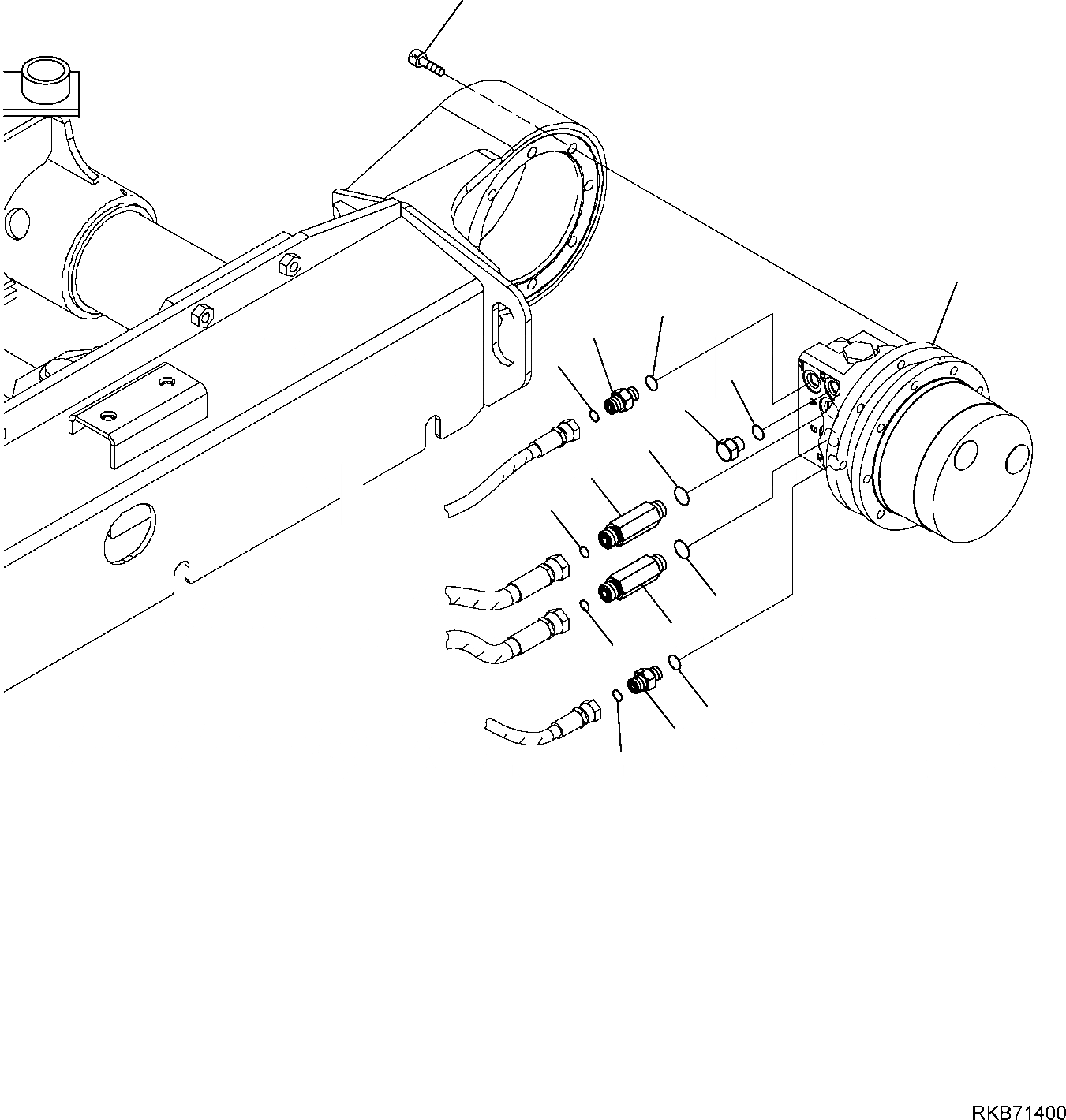 Схема запчастей Komatsu PC16R-3 HS - МОТОР ХОДА НИЖН.CARRIAGE