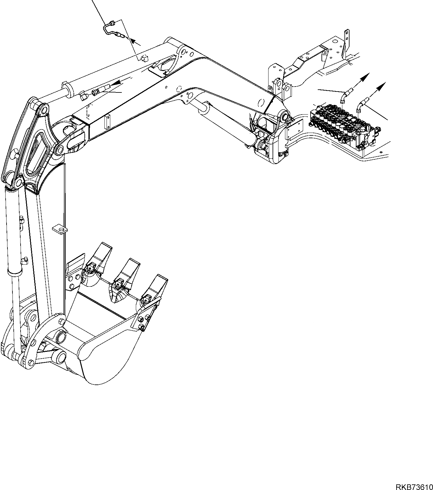 Схема запчастей Komatsu PC16R-3 HS - ГИДРОЛИНИЯ (РУКОЯТЬ ЛИНИЯ) РАБОЧЕЕ ОБОРУДОВАНИЕ ГИДРАВЛИКА