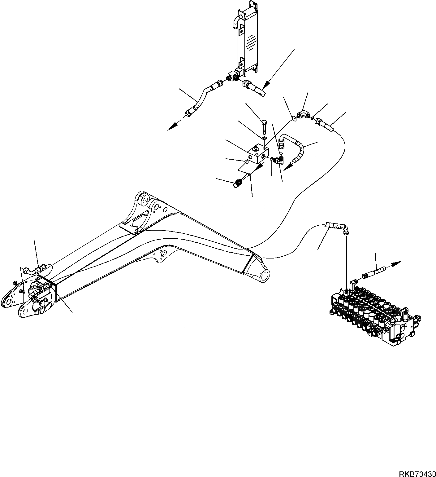 Схема запчастей Komatsu PC16R-3 HS - ГИДРОЛИНИЯ (НАВЕСНОЕ ОБОРУД-Е) РАБОЧЕЕ ОБОРУДОВАНИЕ ГИДРАВЛИКА