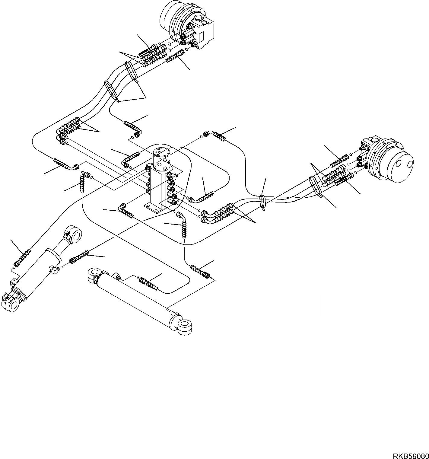 Схема запчастей Komatsu PC16R-3 HS - ГИДРОЛИНИЯ (ХОД И ОТВАЛ ЛИНИЯ) РАБОЧЕЕ ОБОРУДОВАНИЕ ГИДРАВЛИКА