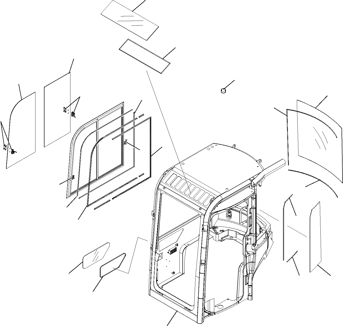 Схема запчастей Komatsu PC16R-2 - КАБИНА (/8) ЧАСТИ КОРПУСА И КАБИНА