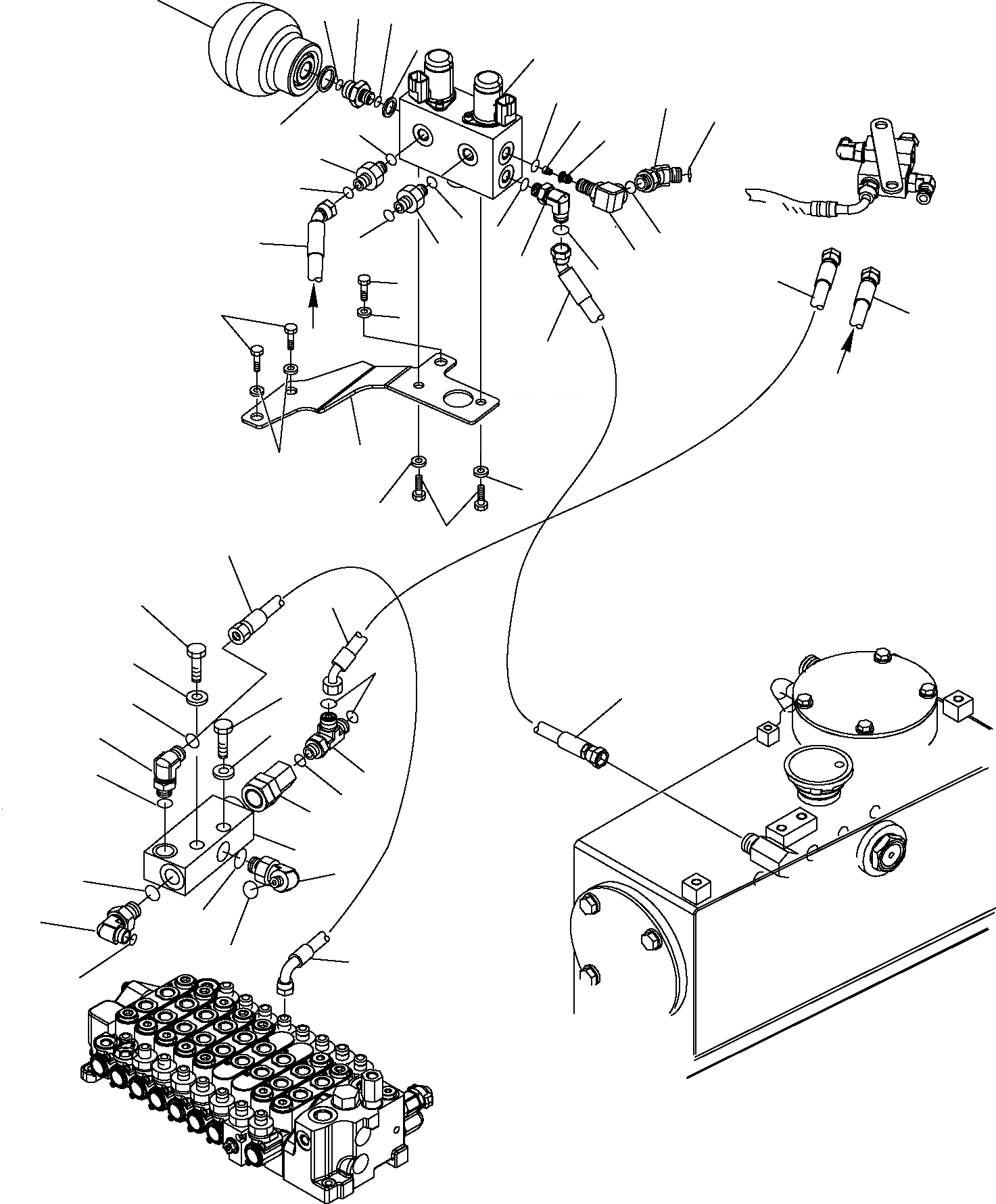 Схема запчастей Komatsu PC16R-2 - ГИДРОЛИНИЯ (СЕРВОУПРАВЛ. ЛИНИЯ) (С ХОД INCREMENT) РАБОЧЕЕ ОБОРУДОВАНИЕ ГИДРАВЛИКА