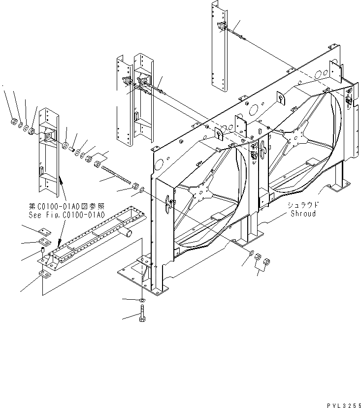 Схема запчастей Komatsu PC1800-6 - ОХЛАЖД-Е (РАДИАТОР И МАСЛООХЛАДИТЕЛЬ КРЕПЛЕНИЕ)(№-) СИСТЕМА ОХЛАЖДЕНИЯ