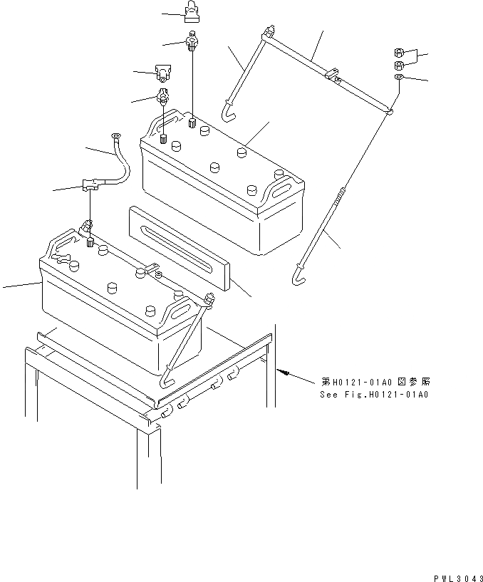 Схема запчастей Komatsu PC1800-6 - АККУМУЛЯТОР (C)(№-999) ЭЛЕКТРИКА