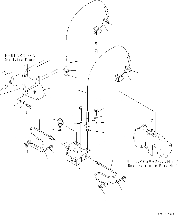 Схема запчастей Komatsu PC1800-6 - ЛИНИЯ ПОДАЧИS (NO. НАСОС - БЛОК) (ЗАДН.)(№-999) ГИДРАВЛИКА