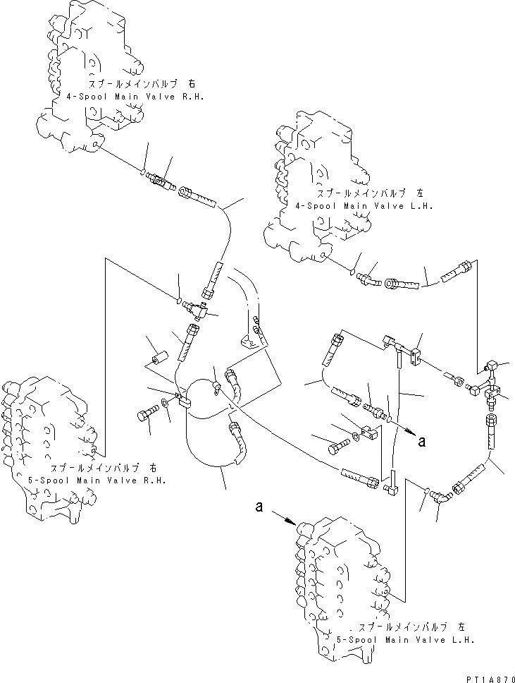 Схема запчастей Komatsu PC1800-6 - ОСНОВН. КЛАПАН ВОЗВРАТ. ТРУБЫ (+ЯC СПЕЦ-Я.) (ДЛЯ ПОГРУЗ.) ГИДРАВЛИКА