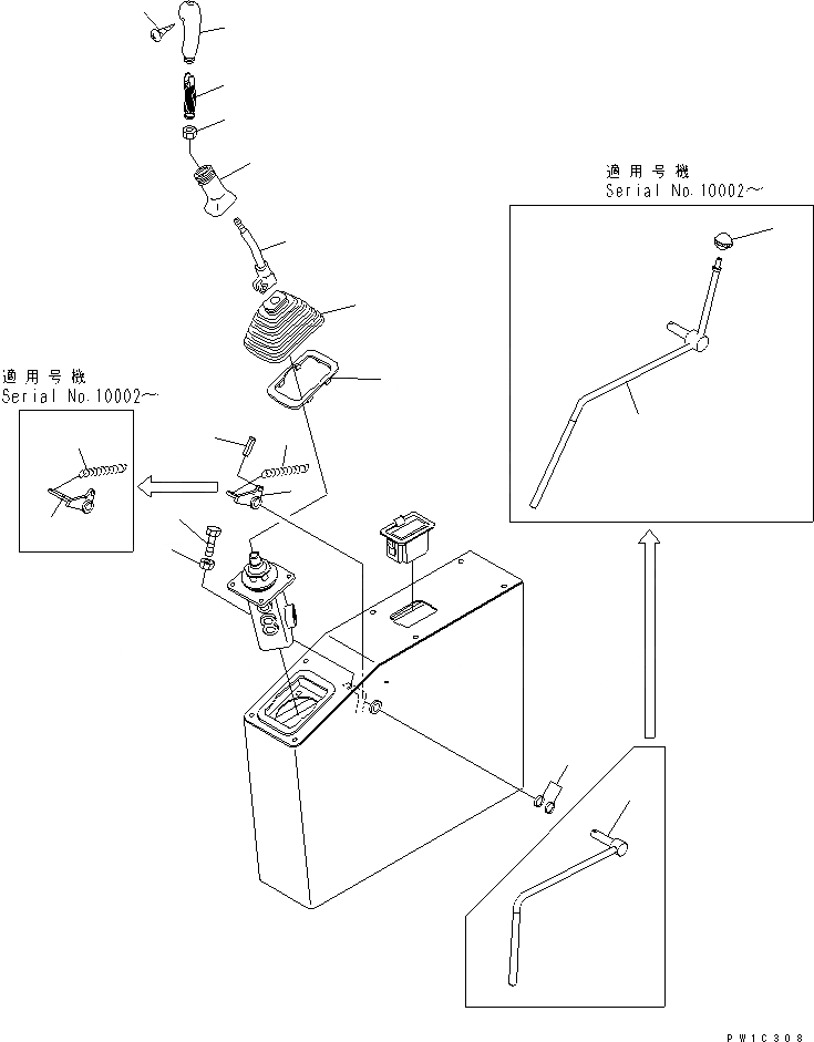 Схема запчастей Komatsu PC1800-6 - УПРАВЛ-Е СТОЙКА (РЫЧАГ) (ЛЕВ.)(№-999) КАБИНА ОПЕРАТОРА И СИСТЕМА УПРАВЛЕНИЯ