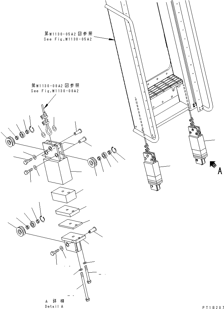 Схема запчастей Komatsu PC1800-6 - ЛЕВ. КРЫШКА(ЛЕСТНИЦА) (ВЕС)(№-999) ЧАСТИ КОРПУСА