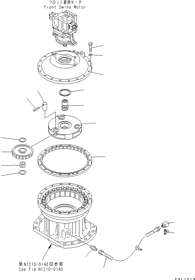 Схема запчастей Komatsu PC1800-6 - МЕХАНИЗМ ПОВОРОТА (ПЕРЕДН.) (1 НЕСУЩИЙ ЭЛЕМЕНТ И ДРЕНАЖН.)(№-8) ПОВОРОТН. КРУГ И КОМПОНЕНТЫ