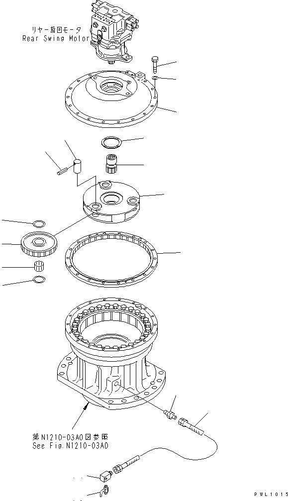 Схема запчастей Komatsu PC1800-6 - МЕХАНИЗМ ПОВОРОТА (ЗАДН.) (1 НЕСУЩИЙ ЭЛЕМЕНТ И ДРЕНАЖН.)(№-8) ПОВОРОТН. КРУГ И КОМПОНЕНТЫ