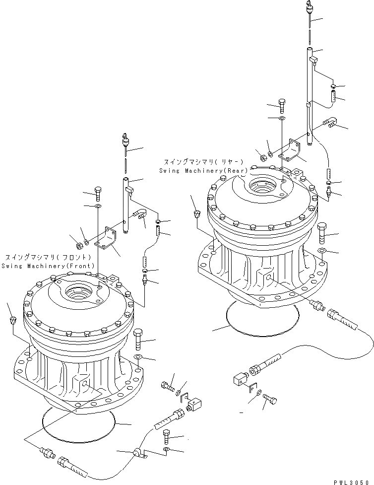 Схема запчастей Komatsu PC1800-6 - МЕХАНИЗМ ПОВОРОТА (ДРЕНАЖН. СУППОРТ И GAUGE)(№-8) ПОВОРОТН. КРУГ И КОМПОНЕНТЫ