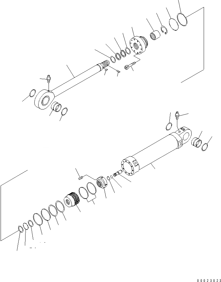 Схема запчастей Komatsu PC1800-6 - НИЖН. ГИДРОЦИЛИНДР КОВША (ДЛЯ ПОГРУЗ.) ОСНОВН. КОМПОНЕНТЫ И РЕМКОМПЛЕКТЫ