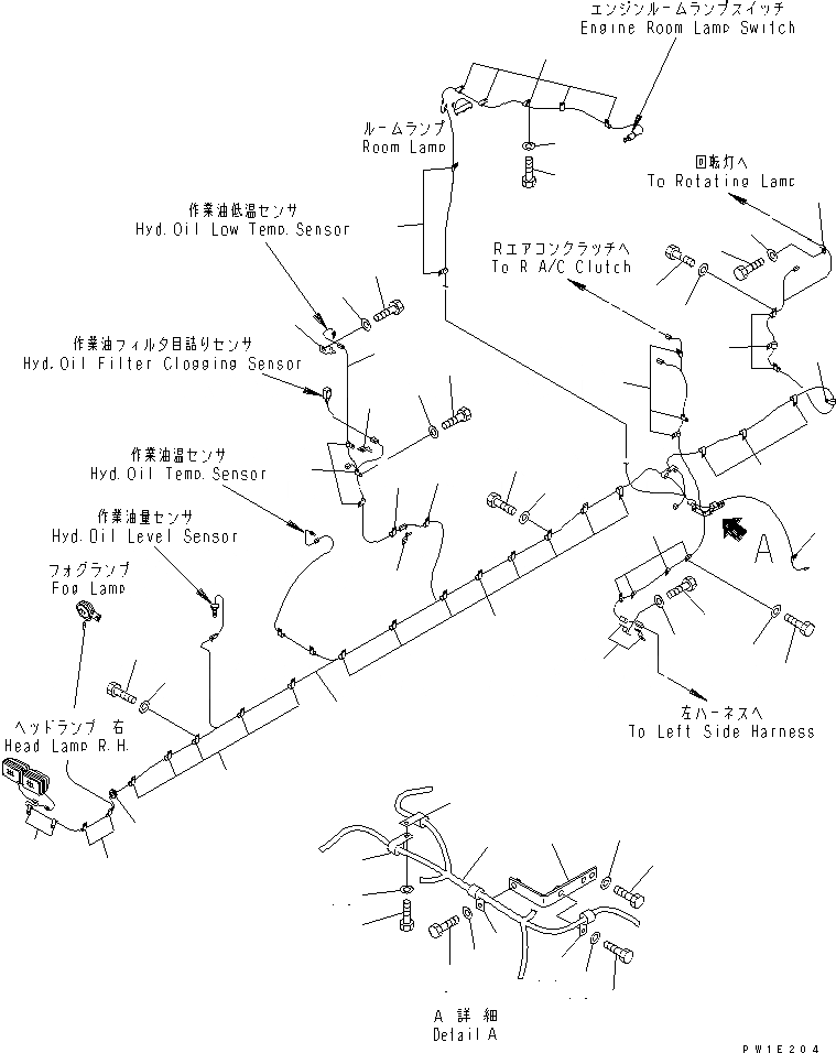 Схема запчастей Komatsu PC1800-6-M1 - ЭЛЕКТРИКА (ПРАВ.)(№-) ЭЛЕКТРИКА