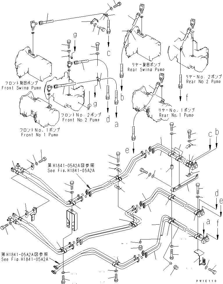 Схема запчастей Komatsu PC1800-6-M1 - ВОЗВРАТ. ТРУБЫ (БЛОК - ФИЛЬТР.) (/)(№-) ГИДРАВЛИКА