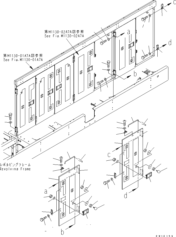 Схема запчастей Komatsu PC1800-6-M1 - ЛЕВ. КРЫШКА(КРЫШКАВ СБОРЕ)(№-) ЧАСТИ КОРПУСА