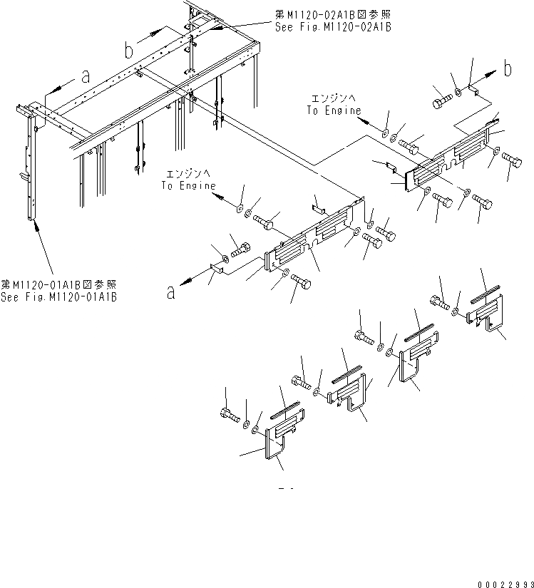 Схема запчастей Komatsu PC1800-6-M1 - ПЕРЕГОРОДКА. КРЫШКА(/)(№-) ЧАСТИ КОРПУСА