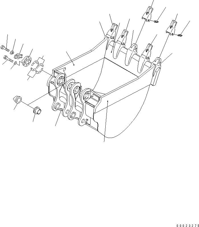 Схема запчастей Komatsu PC1800-6-M1 - КОВШ (.M) (ГОРИЗОНТАЛЬН. ПАЛЕЦ) (ТИП E) (ДЛЯ SUMIKIN)(№9-) РАБОЧЕЕ ОБОРУДОВАНИЕ