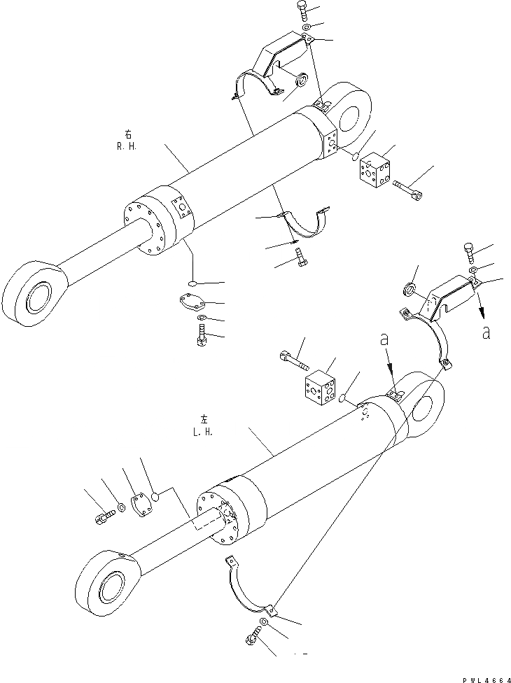 Схема запчастей Komatsu PC1800-6-M1 - НИЖН. ГИДРОЦИЛИНДР КОВША (ДЛЯ ПОГРУЗ.)(№-) РАБОЧЕЕ ОБОРУДОВАНИЕ
