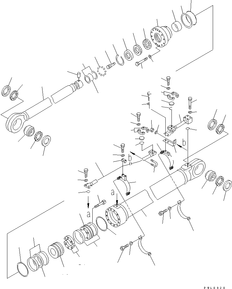 Схема запчастей Komatsu PC1800-6-M1 - ЦИЛИНДР РУКОЯТИ(ВНУТР. ЧАСТИ) ОСНОВН. КОМПОНЕНТЫ И РЕМКОМПЛЕКТЫ