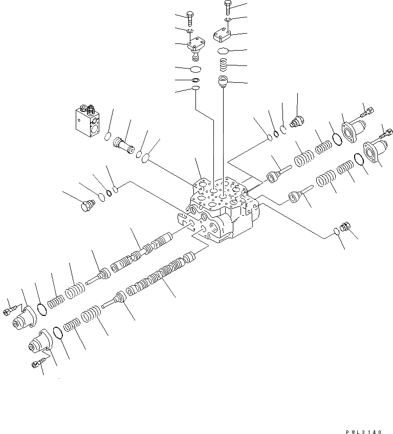 Схема запчастей Komatsu PC1800-6-M1 - ОСНОВН. КЛАПАН (2-Х СЕКЦИОНН.) (/) (ДЛЯ ПОВОРОТН.) ОСНОВН. КОМПОНЕНТЫ И РЕМКОМПЛЕКТЫ