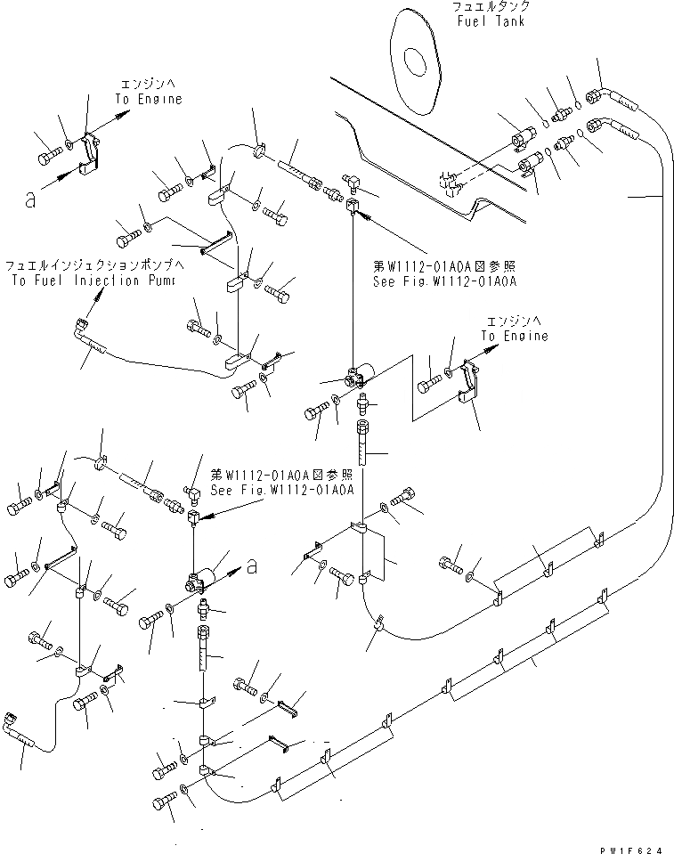 Схема запчастей Komatsu PC1800-6 - ТОПЛИВОПРОВОД. (ТОПЛИВН. ПОДАЮЩ. ЛИНИЯ) (МОРОЗОУСТОЙЧИВ. СПЕЦИФ-Я)(№-) ТОПЛИВН. БАК. AND КОМПОНЕНТЫ