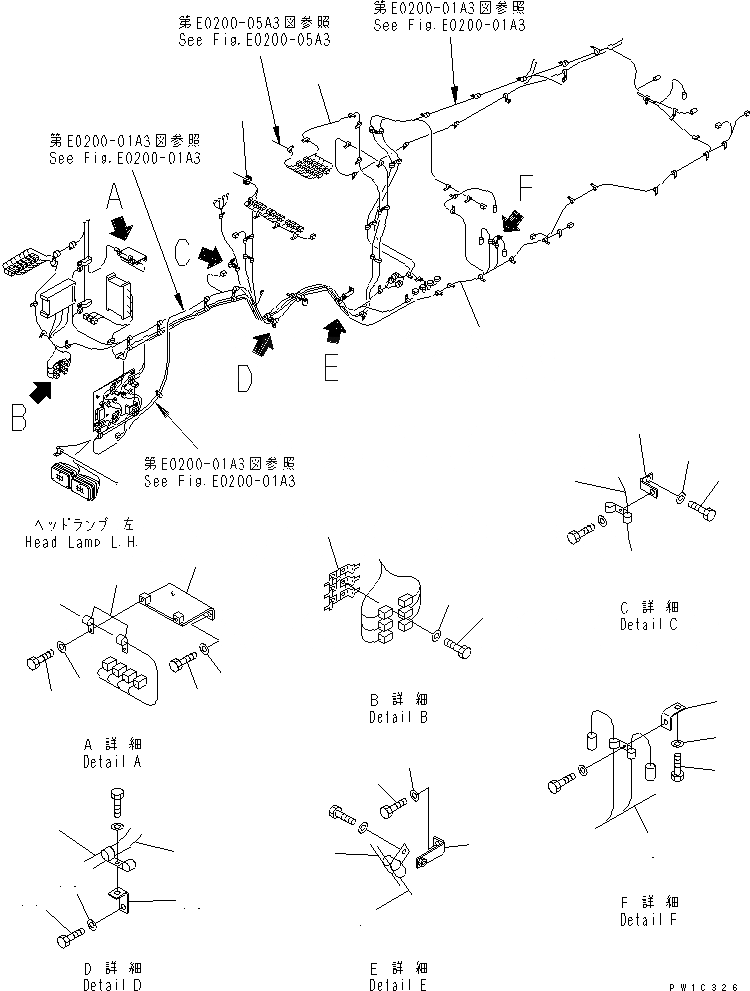 Схема запчастей Komatsu PC1800-6 - ЭЛЕКТРИКА (КАБИНА ОСНОВ.) (КОРПУС)(№-) ЭЛЕКТРИКА