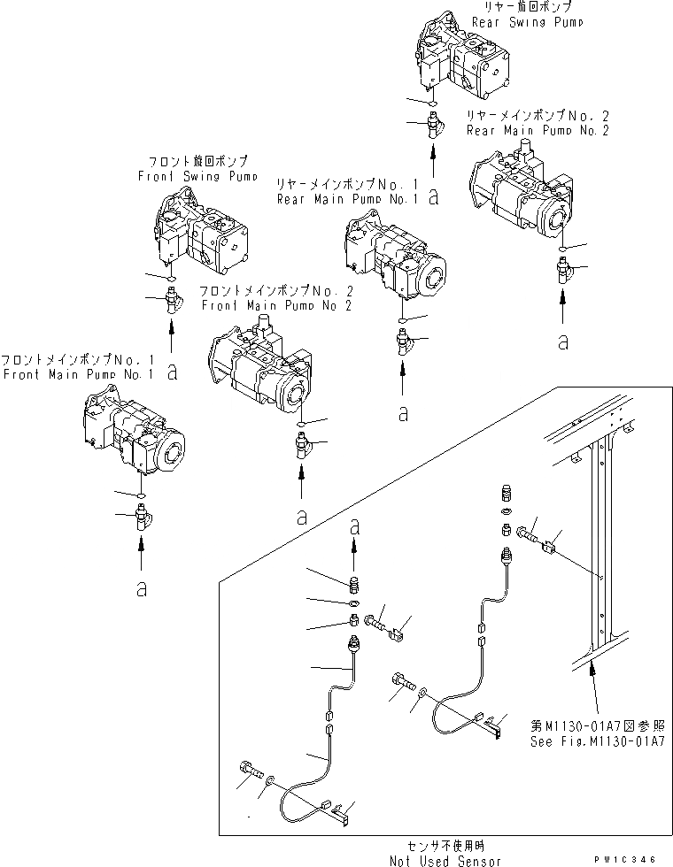 Схема запчастей Komatsu PC1800-6 - ЭЛЕКТРИКА (NC ДАТЧИК)(№-) ЭЛЕКТРИКА