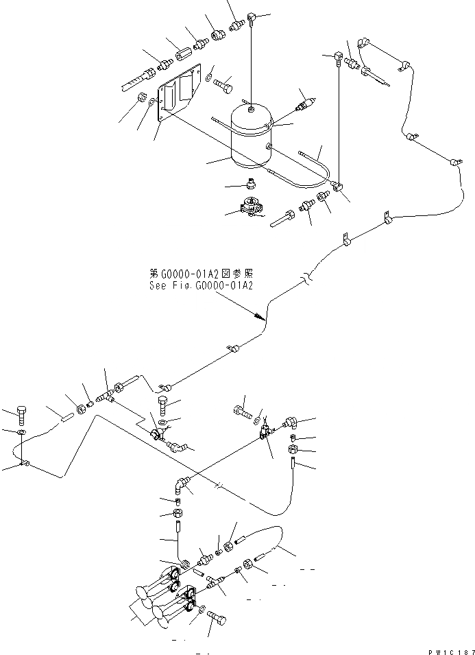 Схема запчастей Komatsu PC1800-6 - ВОЗД. СИСТЕМА (БАК)(№-) ВОЗД. СИСТЕМА