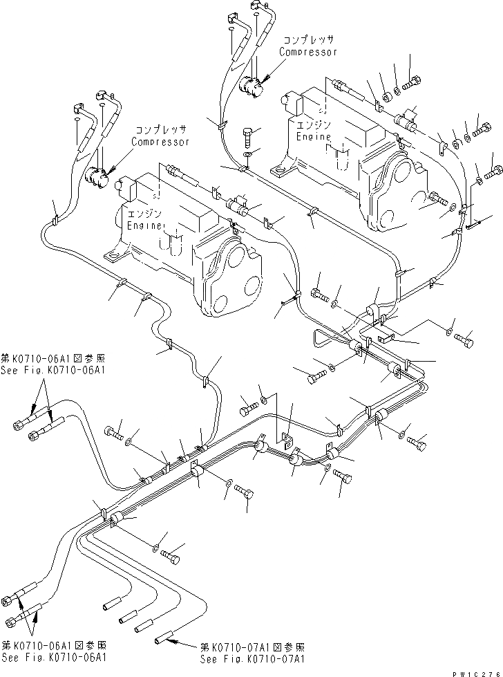Схема запчастей Komatsu PC1800-6 - КОНДИЦ. ВОЗДУХА (КРЕПЛЕНИЕ) (/)(№-) КАБИНА ОПЕРАТОРА И СИСТЕМА УПРАВЛЕНИЯ