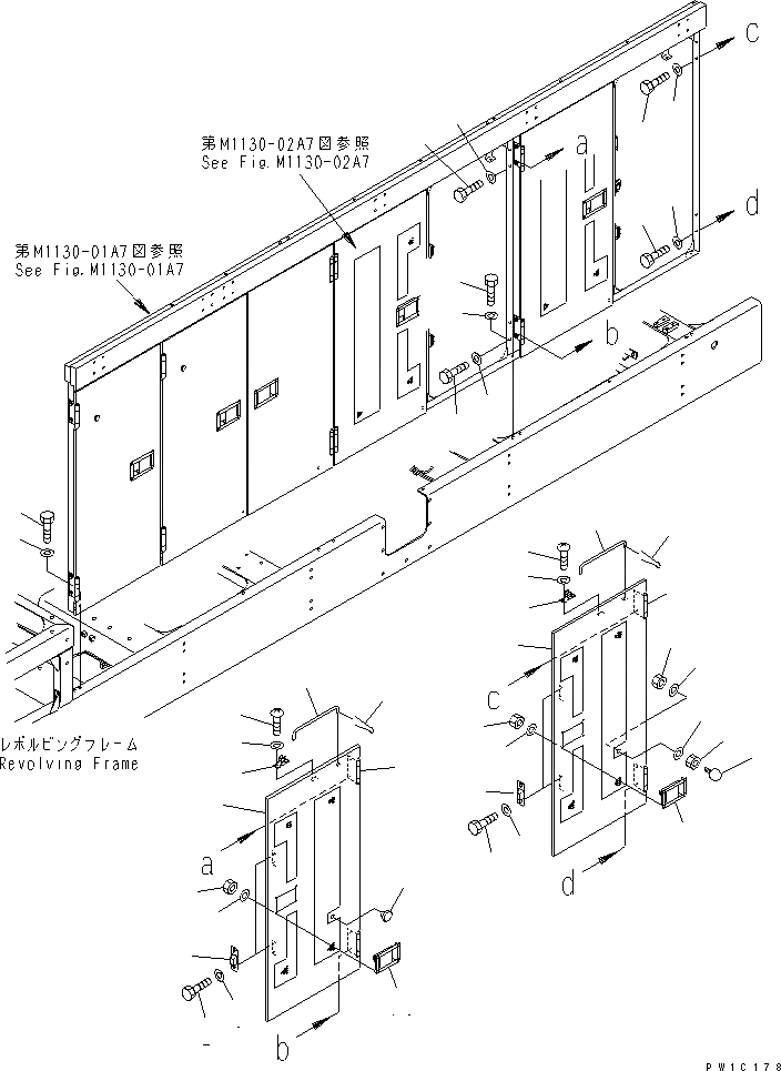 Схема запчастей Komatsu PC1800-6 - ЛЕВ. КРЫШКА(КРЫШКАВ СБОРЕ)(№-) ЧАСТИ КОРПУСА